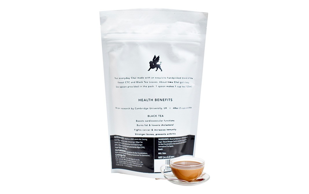 Cambridge Tea party Kadar Chai CTC & Black Tea Leaves    Pack  100 grams